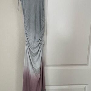 Vici Gray and Purple Maxi Dress